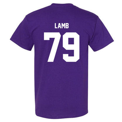 Furman - NCAA Football : Ryan Lamb - Purple Replica Short Sleeve T-Shirt