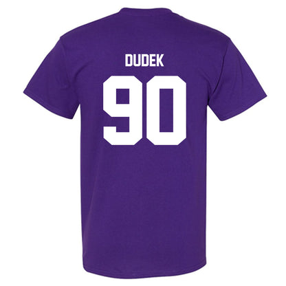 Furman - NCAA Football : Malakai Dudek - Purple Replica Short Sleeve T-Shirt