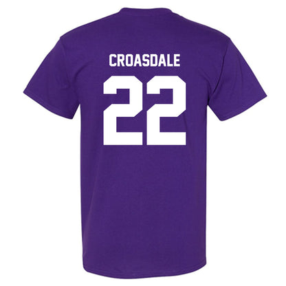 Furman - NCAA Football : Ben Croasdale - Purple Replica Short Sleeve T-Shirt