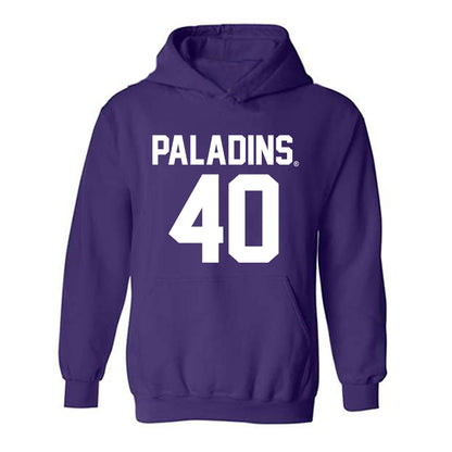 Furman - NCAA Football : Aiden Ruckh - Purple Replica Hooded Sweatshirt