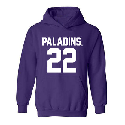 Furman - NCAA Football : Ben Croasdale - Purple Replica Hooded Sweatshirt