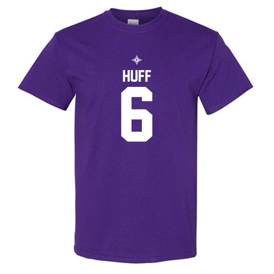 Furman - NCAA Football : Tyler Huff - Purple Replica Shersey Short Sleeve T-Shirt