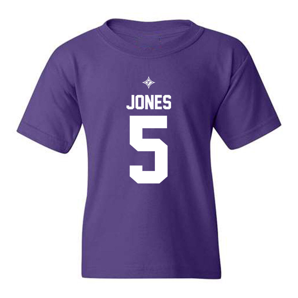 Furman - NCAA Football : Carson Jones - Purple Replica Shersey Youth T-Shirt