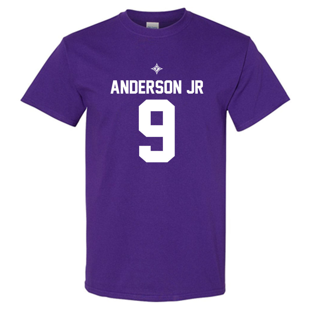 Furman - NCAA Football : Wayne Anderson Jr - Purple Replica Shersey Short Sleeve T-Shirt