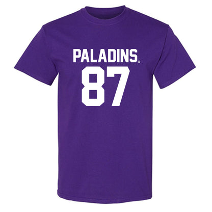 Furman - NCAA Football : John Holbrook - Purple Replica Short Sleeve T-Shirt