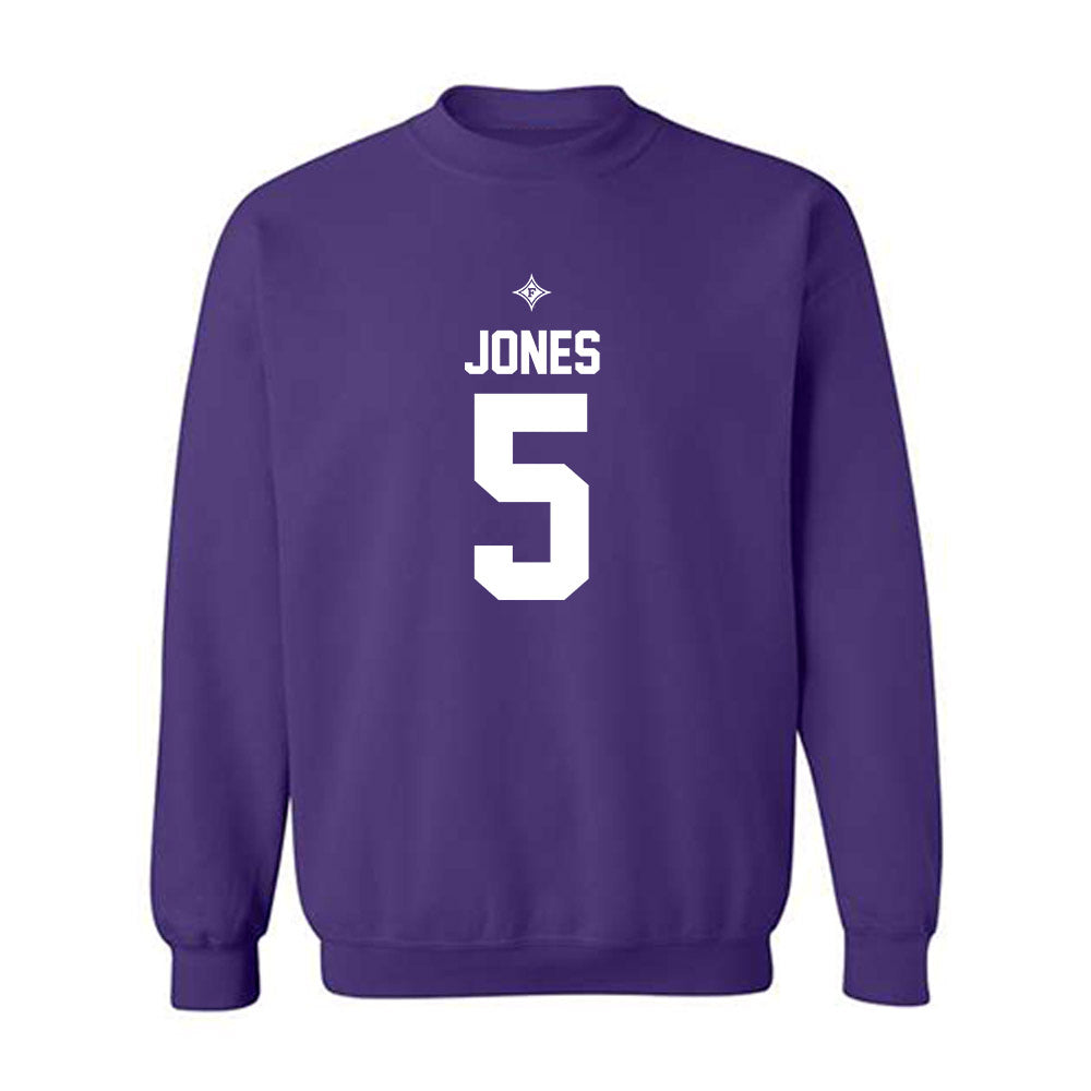 Furman - NCAA Football : Carson Jones - Purple Replica Shersey Sweatshirt