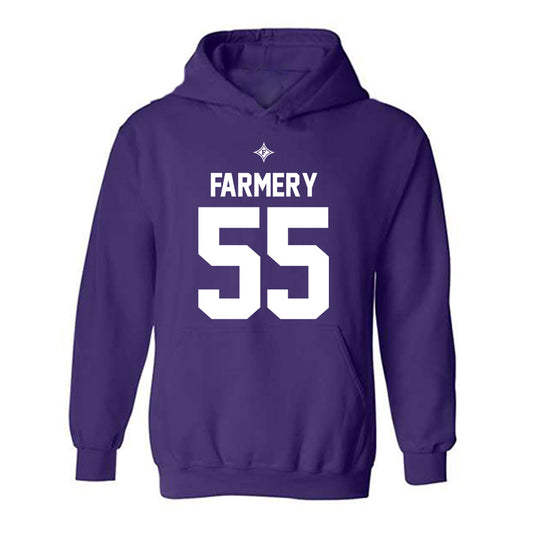Furman - NCAA Football : Griffin Farmery - Purple Replica Shersey Hooded Sweatshirt