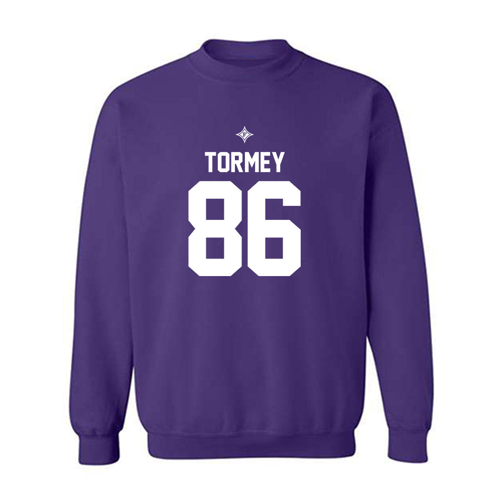 Furman - NCAA Football : Brennan Tormey - Purple Replica Shersey Sweatshirt