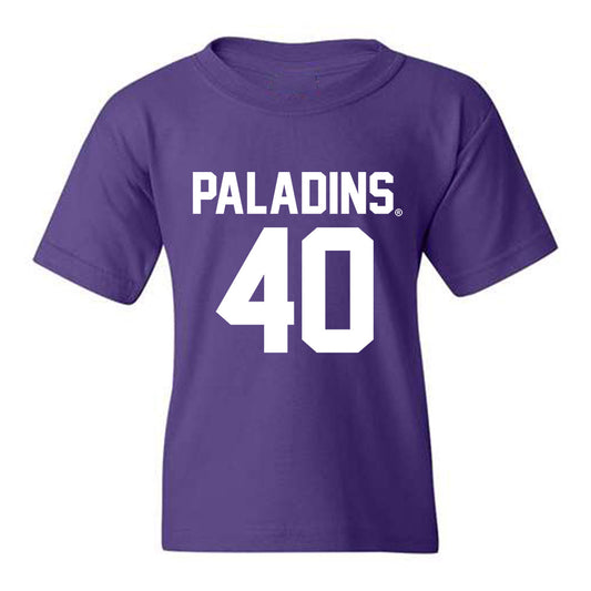 Furman - NCAA Football : Aiden Ruckh - Purple Replica Youth T-Shirt