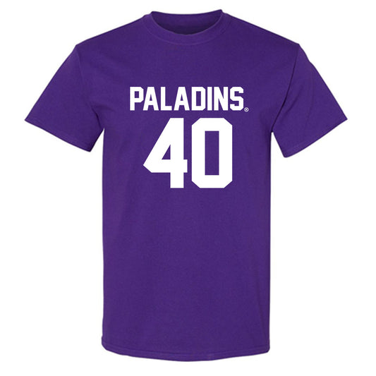 Furman - NCAA Football : Aiden Ruckh - Purple Replica Short Sleeve T-Shirt
