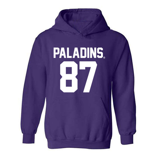 Furman - NCAA Football : John Holbrook - Purple Replica Hooded Sweatshirt