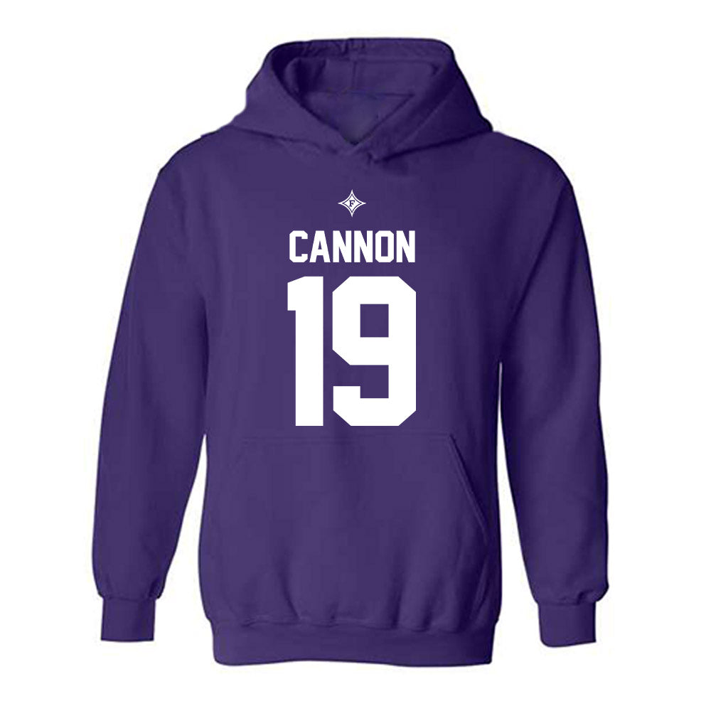 Furman - NCAA Football : Nicholas Cannon - Purple Replica Shersey Hooded Sweatshirt