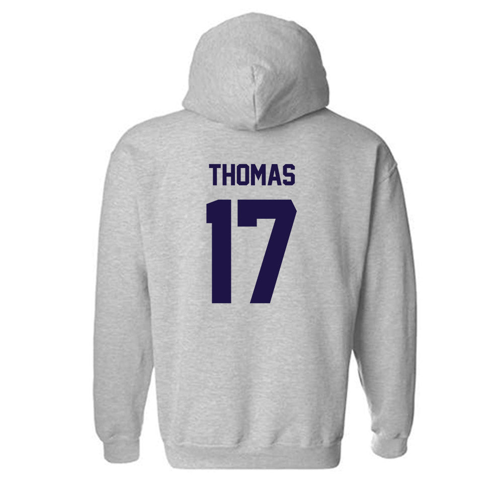 Furman - NCAA Football : Kendall Thomas - Grey Classic Shersey Hooded Sweatshirt