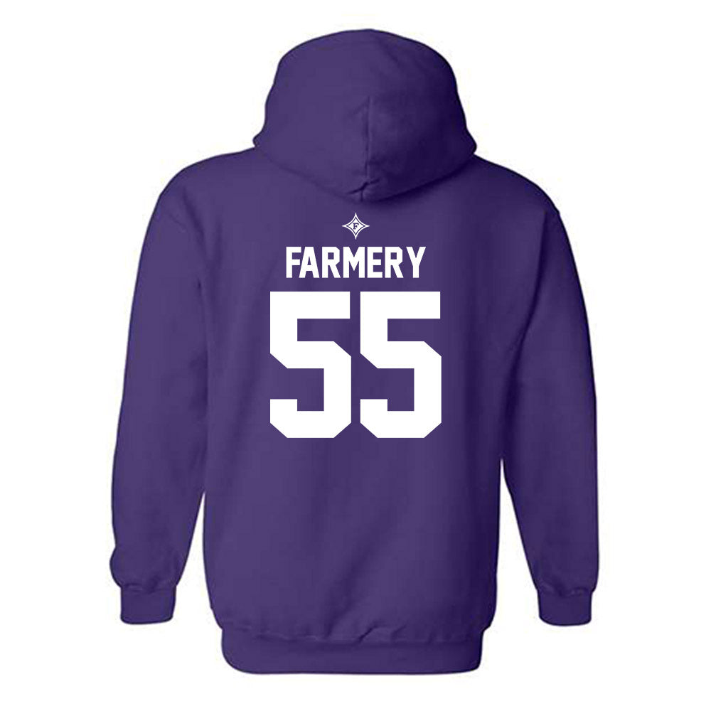 Furman - NCAA Football : Griffin Farmery - Purple Fashion Hooded Sweatshirt
