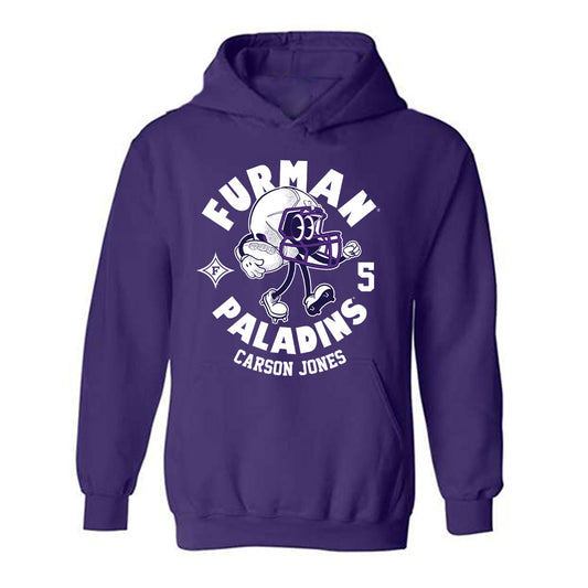 Furman - NCAA Football : Carson Jones - Purple Fashion Hooded Sweatshirt