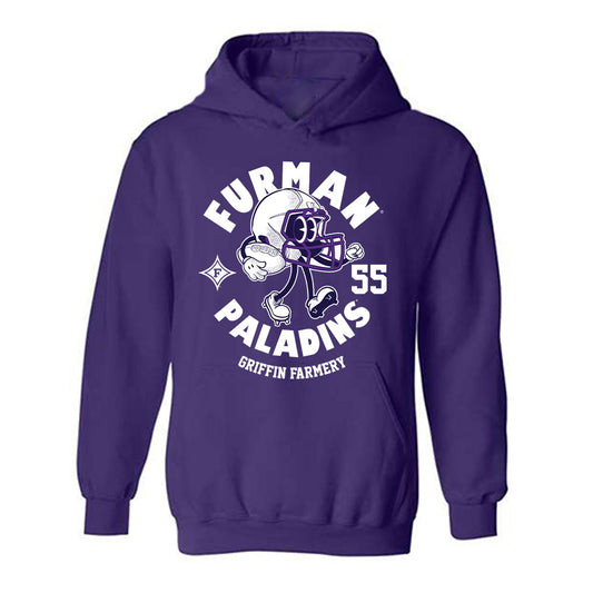 Furman - NCAA Football : Griffin Farmery - Purple Fashion Hooded Sweatshirt