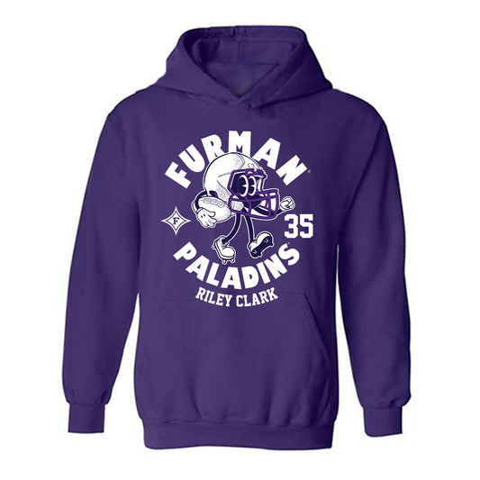 Furman - NCAA Football : Riley Clark - Purple Fashion Hooded Sweatshirt
