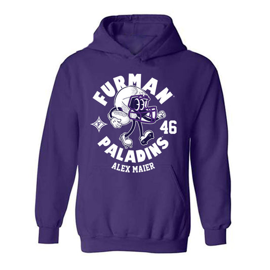 Furman - NCAA Football : Alex Maier - Purple Fashion Hooded Sweatshirt