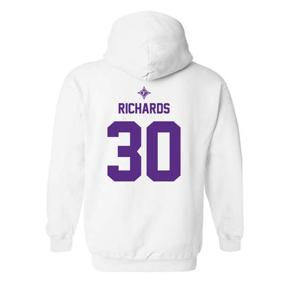 Furman - NCAA Football : Caden Richards - White Sports Shersey Hooded Sweatshirt