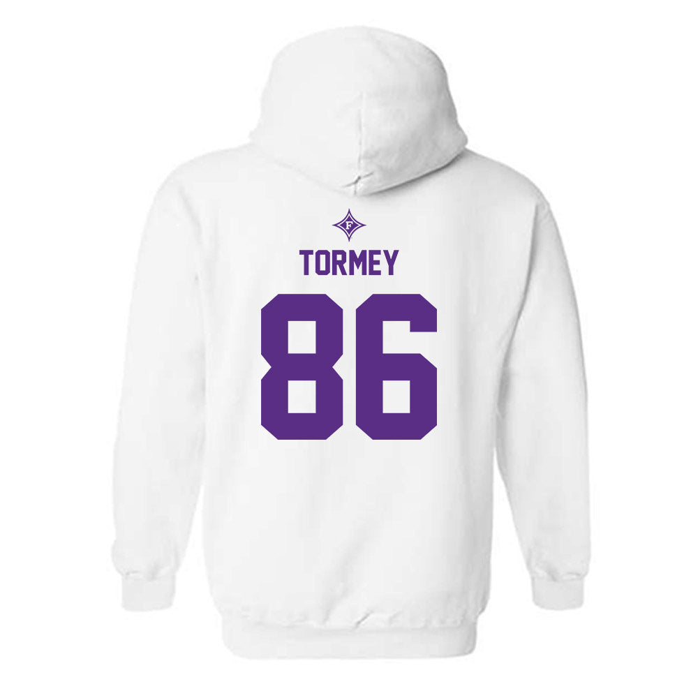 Furman - NCAA Football : Brennan Tormey - White Sports Shersey Hooded Sweatshirt