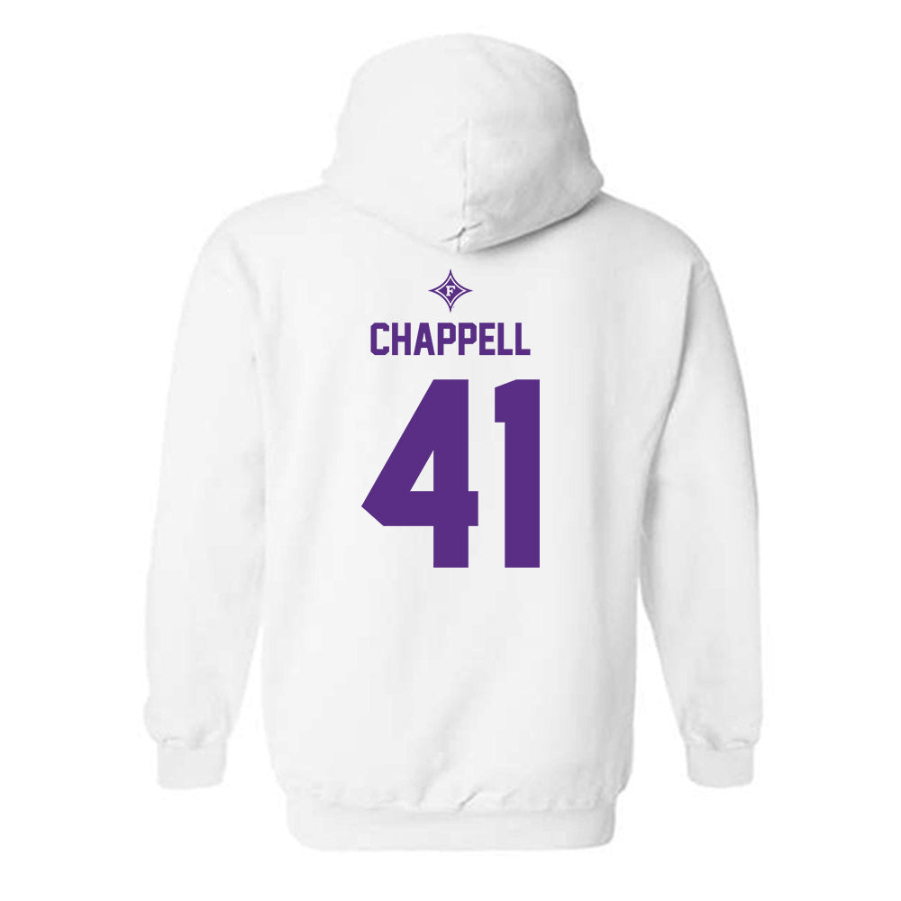 Furman - NCAA Football : Brock Chappell - White Sports Shersey Hooded Sweatshirt