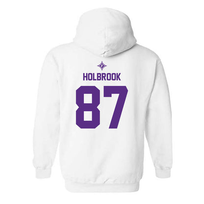 Furman - NCAA Football : John Holbrook - White Sports Shersey Hooded Sweatshirt