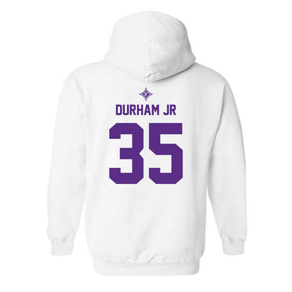 Furman - NCAA Football : Douglas Durham Jr - White Sports Shersey Hooded Sweatshirt