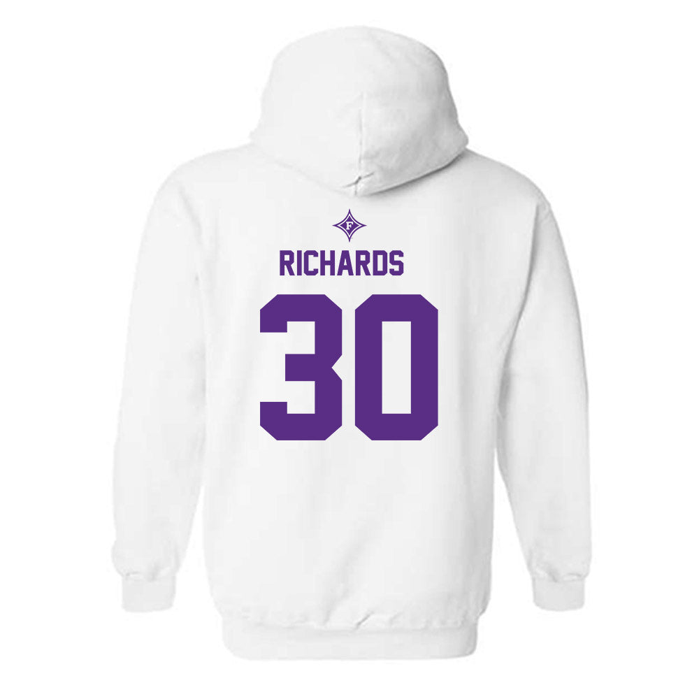 Furman - NCAA Football : Caden Richards - White Sport Shersey Hooded Sweatshirt