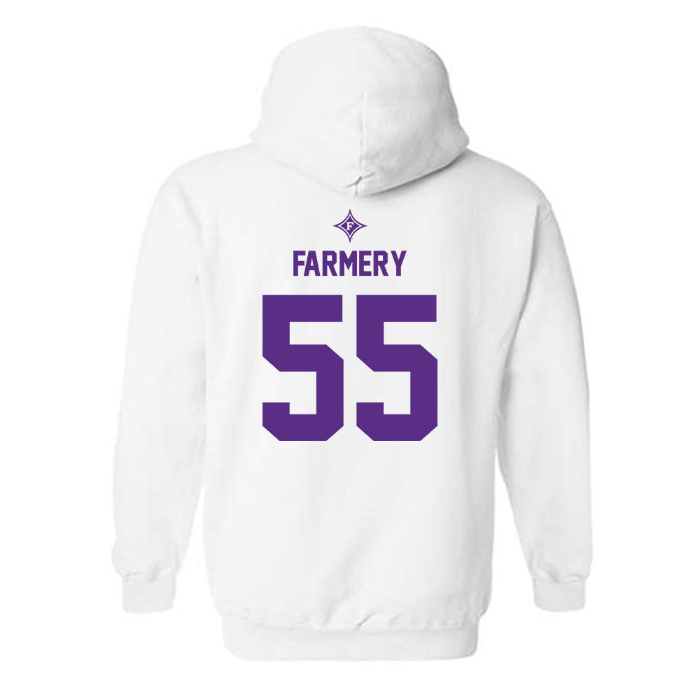 Furman - NCAA Football : Griffin Farmery - White Sports Shersey Hooded Sweatshirt