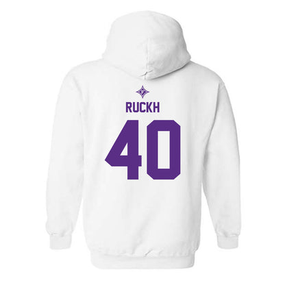 Furman - NCAA Football : Aiden Ruckh - White Hooded Sweatshirt