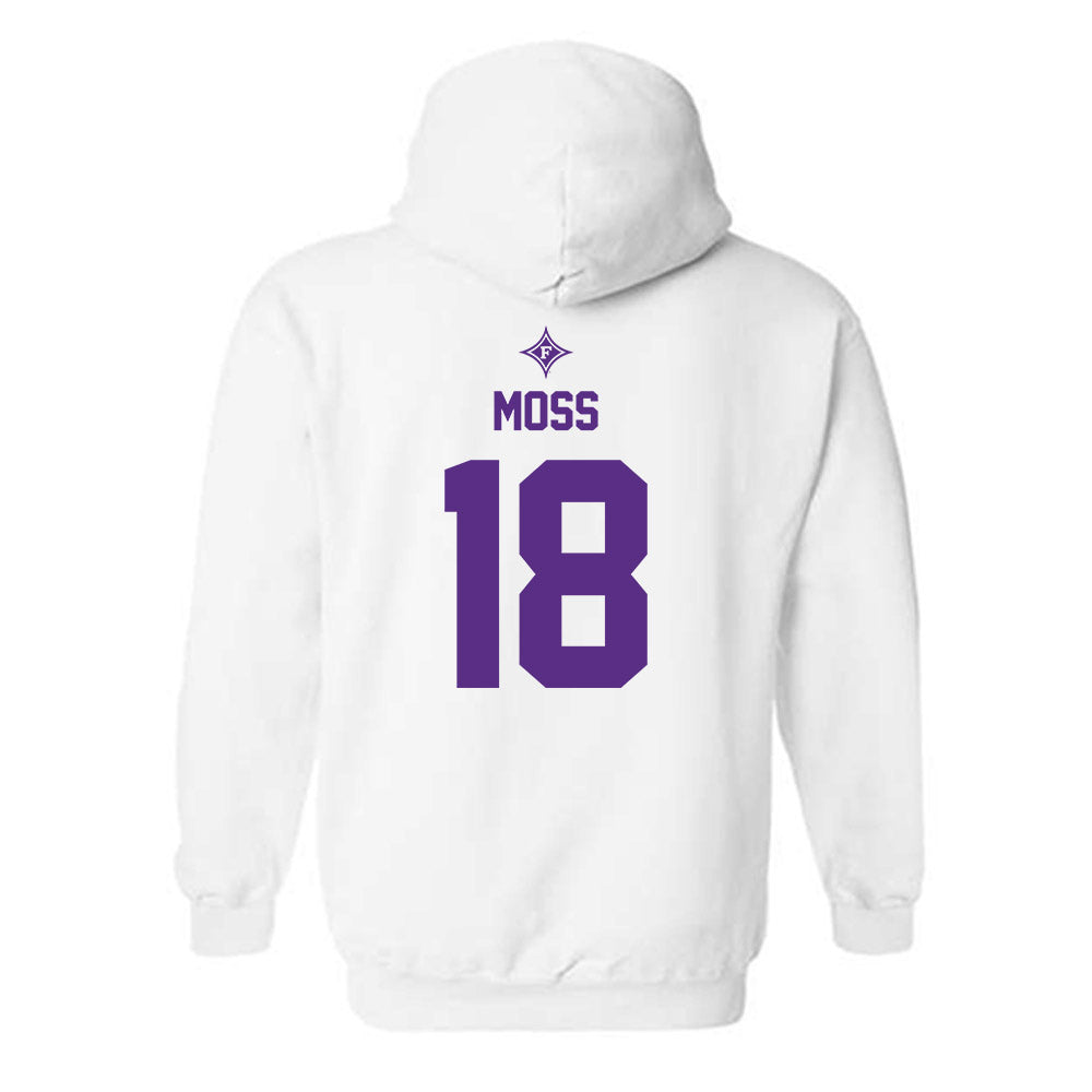 Furman - NCAA Football : Miles Moss - White Sports Shersey Hooded Sweatshirt