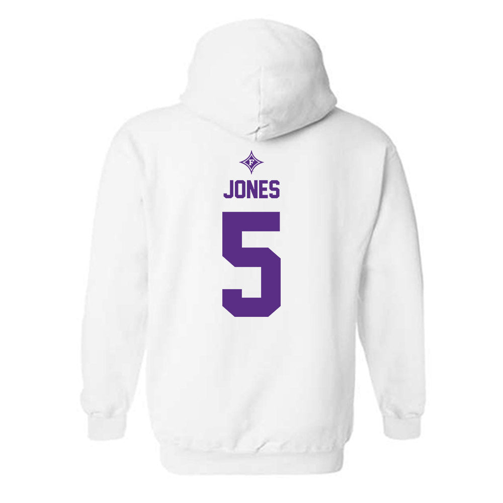 Furman - NCAA Football : Carson Jones - White Sports Shersey Hooded Sweatshirt