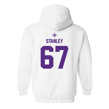 Furman - NCAA Football : Evan Stanley - White Sports Shersey Hooded Sweatshirt