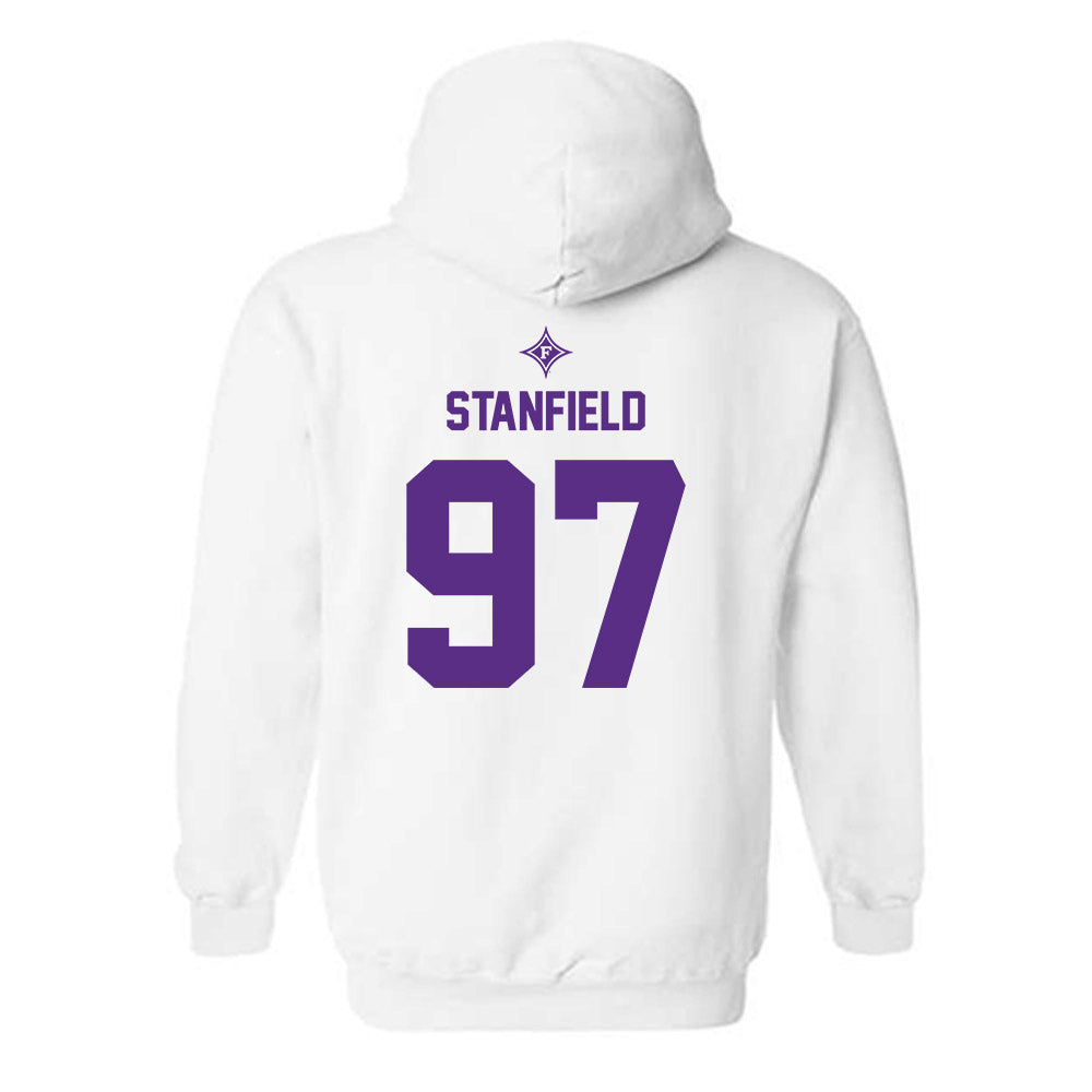 Furman - NCAA Football : Bryce Stanfield - White Sports Shersey Hooded Sweatshirt