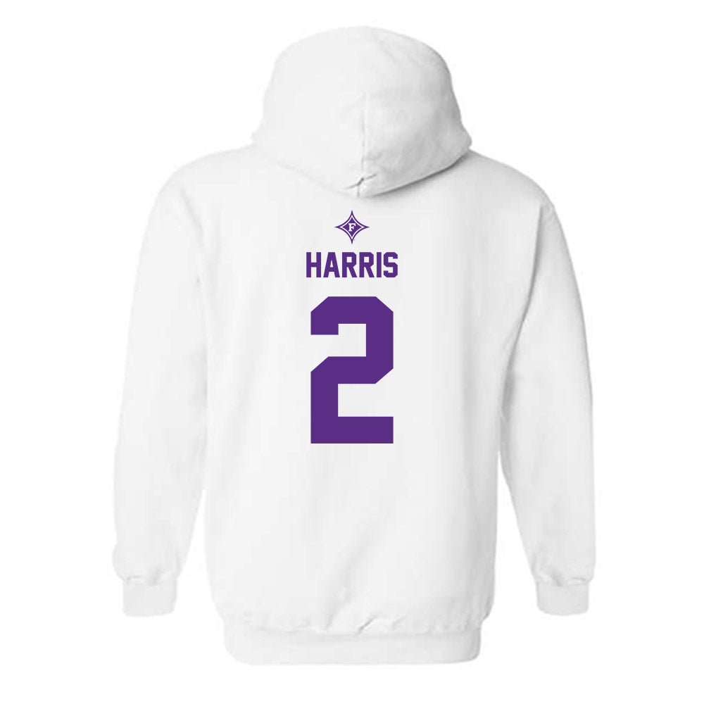 Furman - NCAA Football : Josh Harris - White Sports Shersey Hooded Sweatshirt