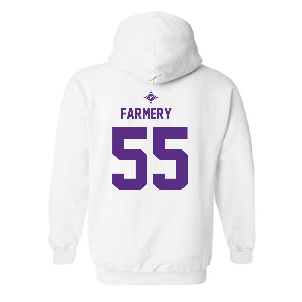 Furman - NCAA Football : Griffin Farmery - White Sport Shersey Hooded Sweatshirt