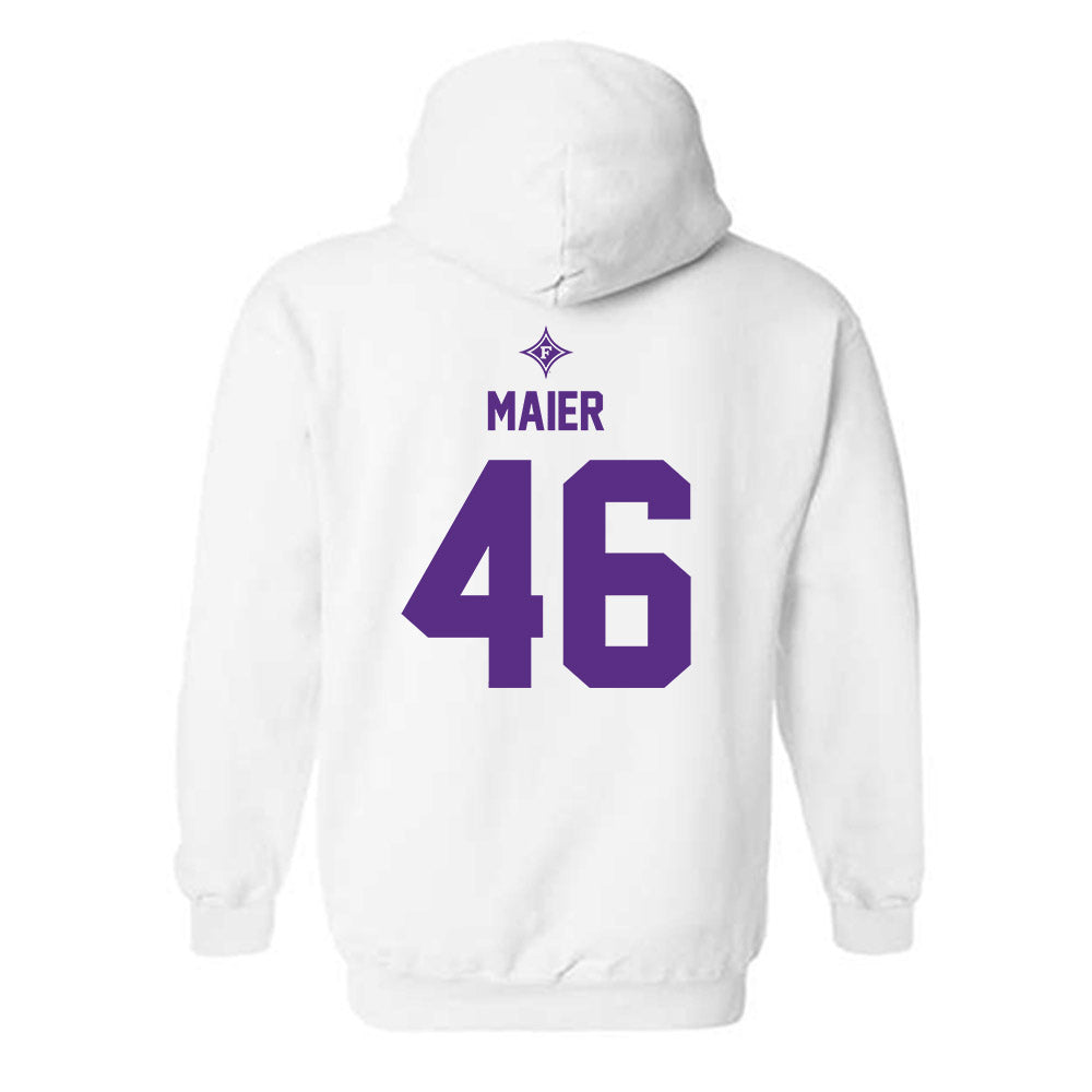 Furman - NCAA Football : Alex Maier - White Sports Shersey Hooded Sweatshirt