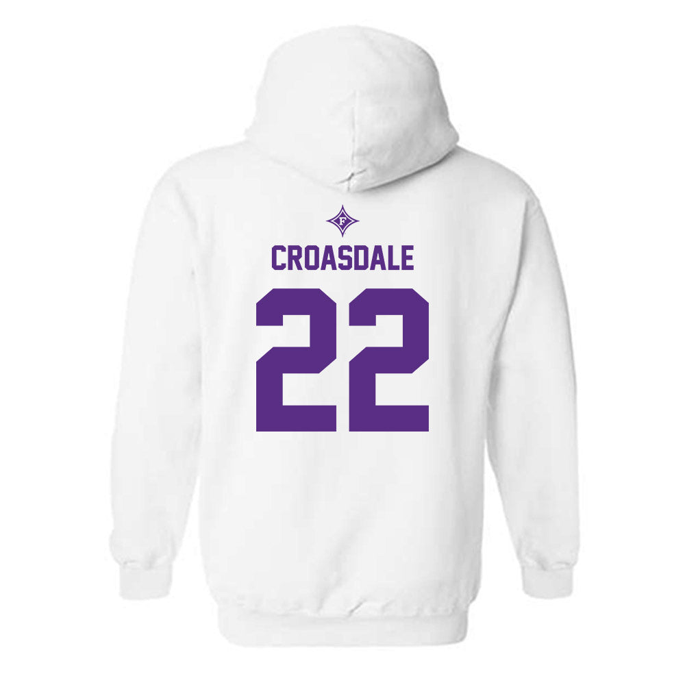 Furman - NCAA Football : Ben Croasdale - White Hooded Sweatshirt