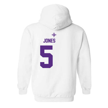 Furman - NCAA Football : Carson Jones - White Sport Shersey Hooded Sweatshirt