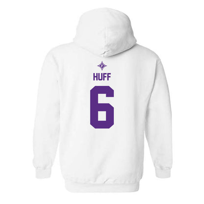 Furman - NCAA Football : Tyler Huff - White Sports Shersey Hooded Sweatshirt