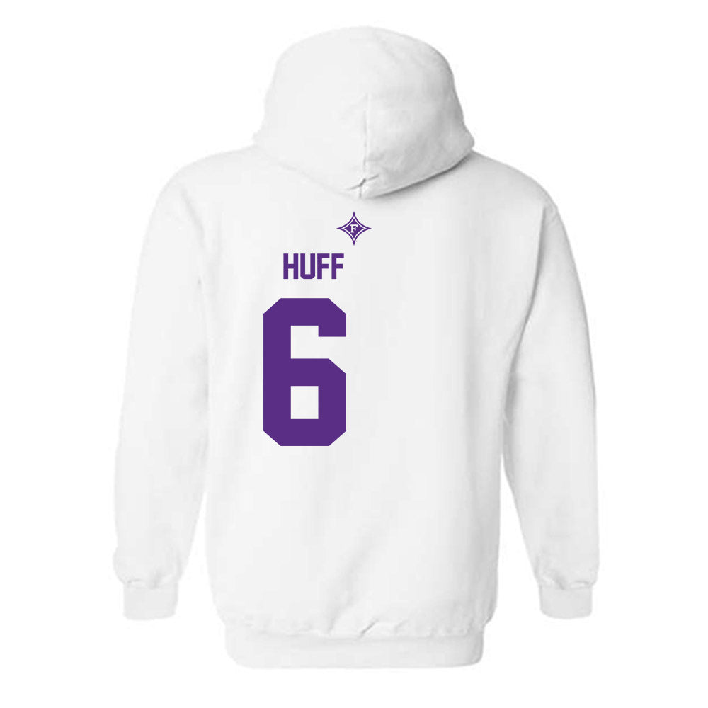 Furman - NCAA Football : Tyler Huff - White Sport Shersey Hooded Sweatshirt