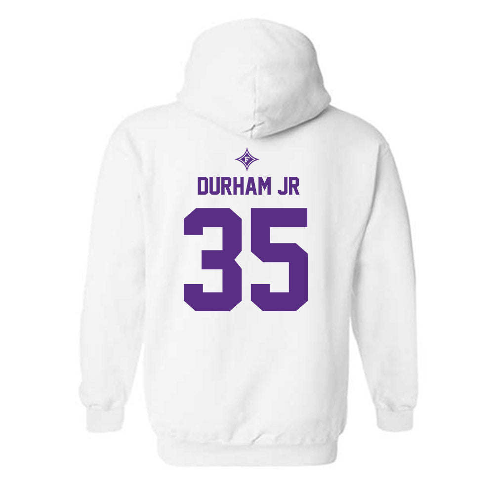 Furman - NCAA Football : Douglas Durham Jr - White Sport Shersey Hooded Sweatshirt