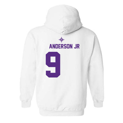 Furman - NCAA Football : Wayne Anderson Jr - White Sport Shersey Hooded Sweatshirt