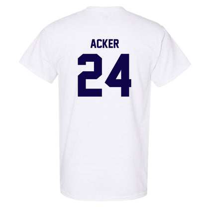 Furman - NCAA Women's Basketball : Jaelyn Acker - White Replica Short Sleeve T-Shirt
