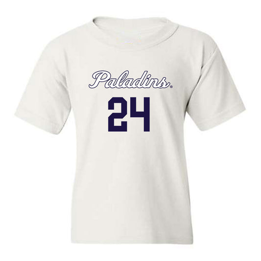 Furman - NCAA Women's Basketball : Jaelyn Acker - White Replica Youth T-Shirt