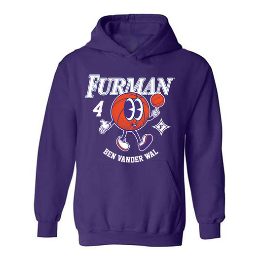 Furman - NCAA Men's Basketball : Ben Vander Wal - Purple Fashion Hooded Sweatshirt