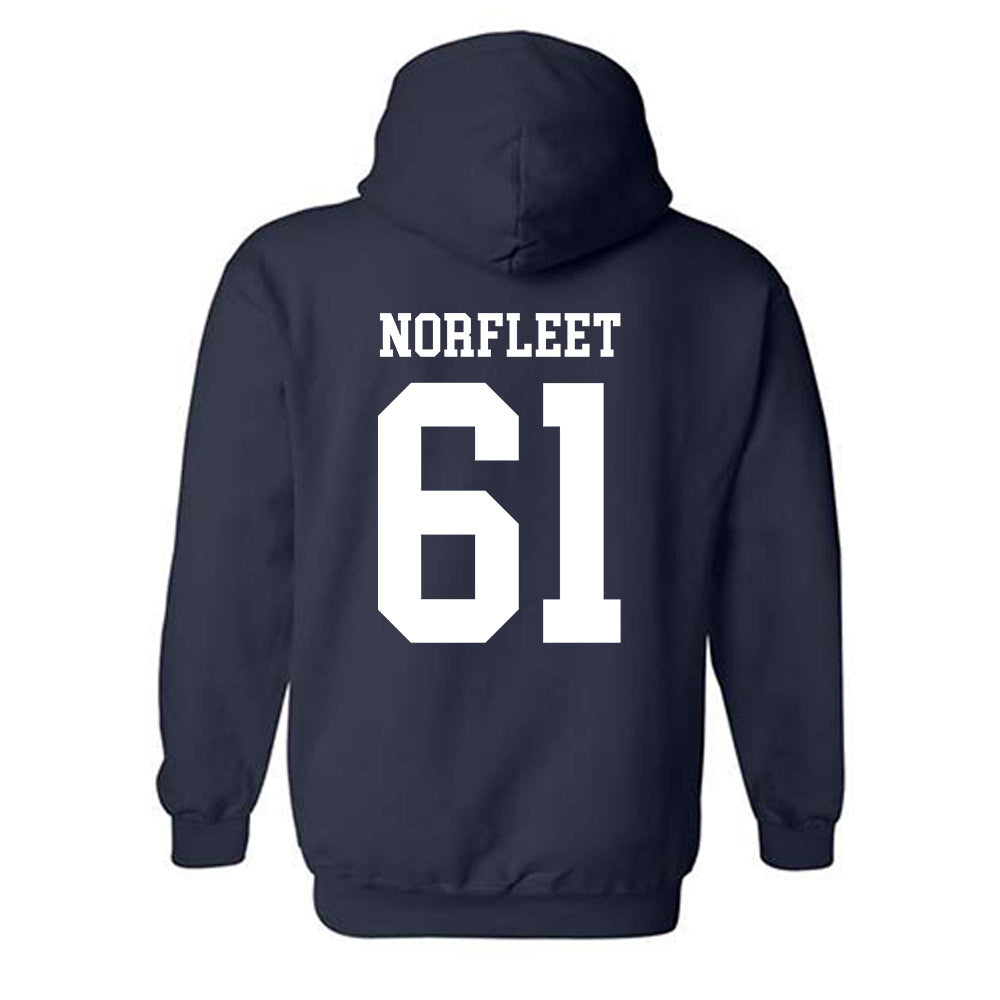 Rice - NCAA Football : Trace Norfleet - Navy Classic Shersey Hooded Sweatshirt