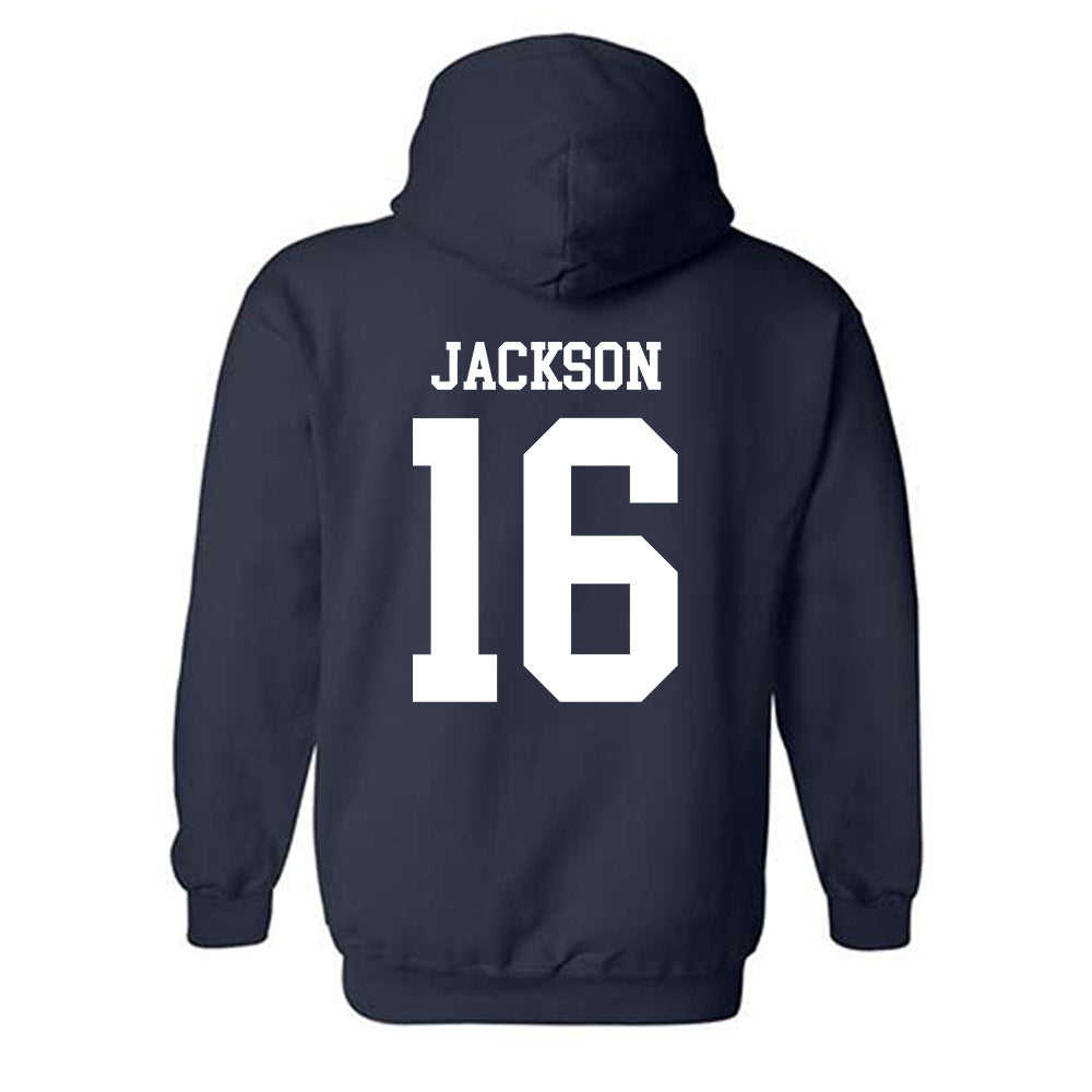 Rice - NCAA Football : Quinton Jackson - Navy Classic Shersey Hooded Sweatshirt