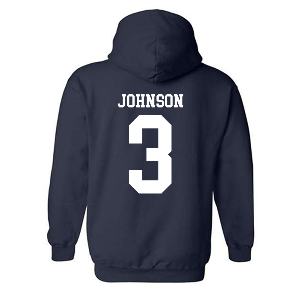 Rice - NCAA Football : JoVoni Johnson - Navy Classic Shersey Hooded Sweatshirt