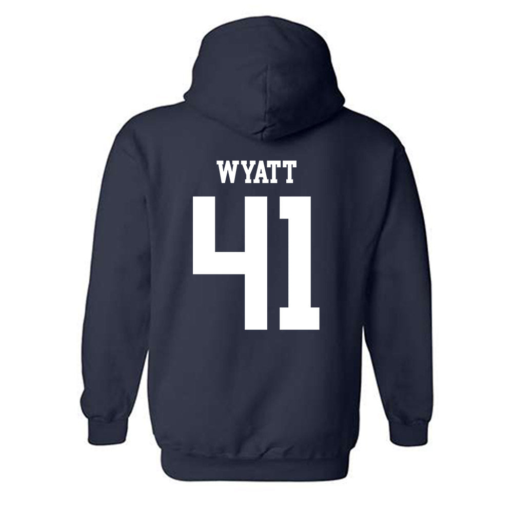 Rice - NCAA Football : Plae Wyatt - Navy Classic Shersey Hooded Sweatshirt